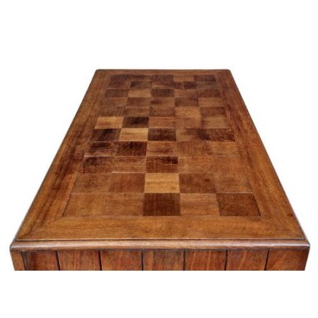 Antiker Pedestal Desk aus Teakholz Massivholz 1920