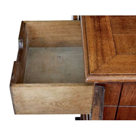 Antiker Pedestal Desk aus Teakholz Massivholz 1920