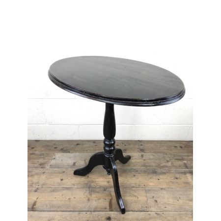 Antiker ebonisierter Weintisch mit ovaler Platte