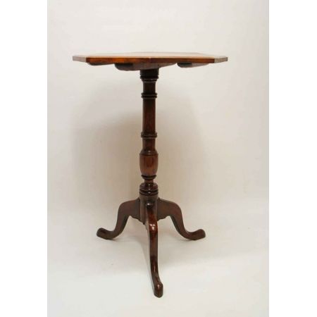 Antiker achteckiger Mahagoni Weintisch