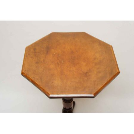 Antiker achteckiger Mahagoni Weintisch