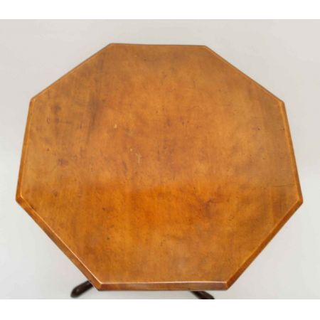 Antiker achteckiger Mahagoni Weintisch