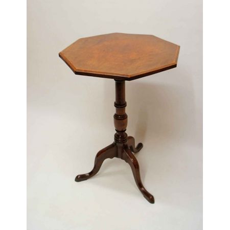 Antiker achteckiger Mahagoni Weintisch