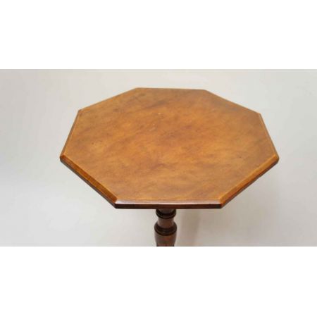 Antiker achteckiger Mahagoni Weintisch