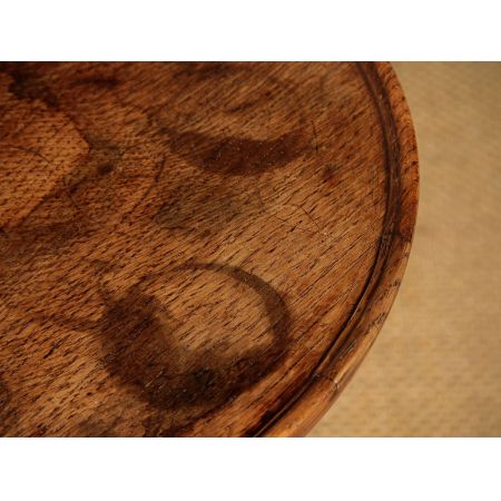 Antiker Stativ Weintisch aus massivem Eichenholz 