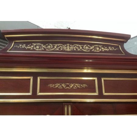 Antiker Schrank aus französischem Messing und Mahagoni von Paris Maker