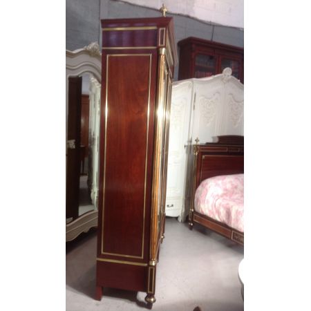 Antiker Schrank aus französischem Messing und Mahagoni von Paris Maker