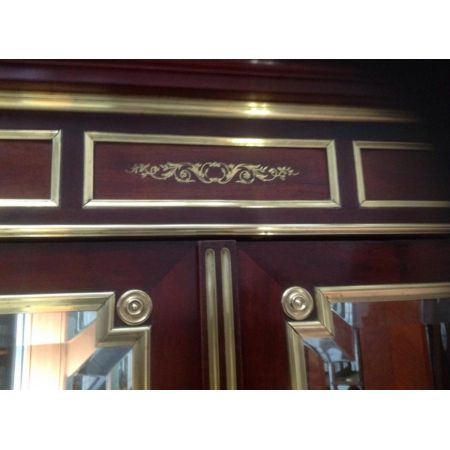 Antiker Schrank aus französischem Messing und Mahagoni von Paris Maker