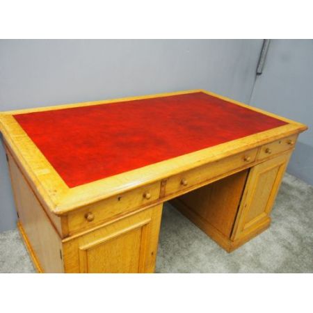 Antiker viktorianischer Partner Schreibtisch aus Eichenholz