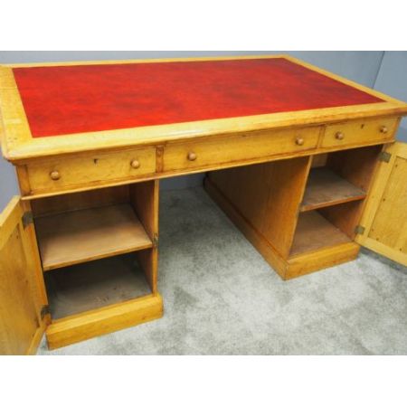 Antiker viktorianischer Partner Schreibtisch aus Eichenholz