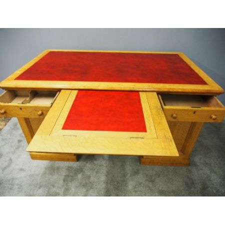 Antiker viktorianischer Partner Schreibtisch aus Eichenholz