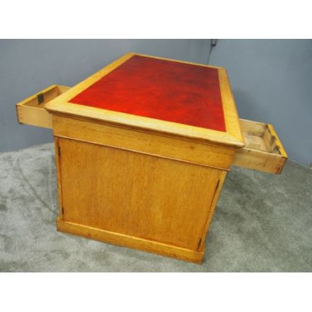 Antiker viktorianischer Partner Schreibtisch aus Eichenholz