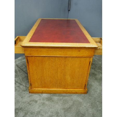 Antiker viktorianischer Partner Schreibtisch aus Eichenholz