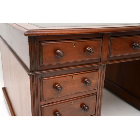 antiker viktorianischer Mahagoni Partner Schreibtisch