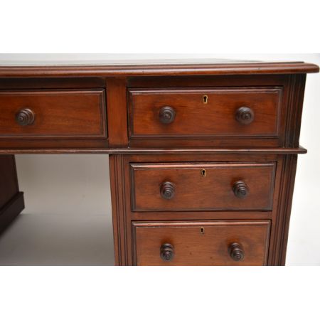 antiker viktorianischer Mahagoni Partner Schreibtisch