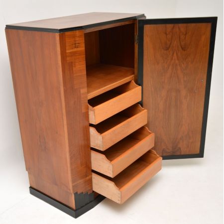 Antiker Art déco Compactum Kleiderschrank aus Nussbaumholz Massivholz 1930