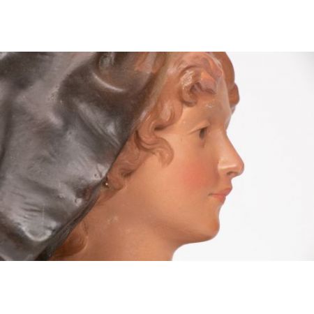 Antike elsässische Ladenbüste aus dem 19. Jahrhundert