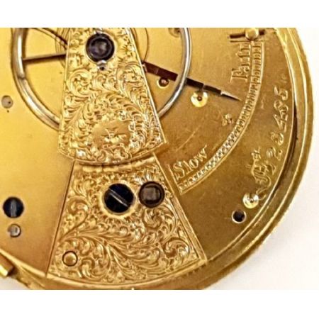 Antike englische Fusee Key Wind Taschenuhr