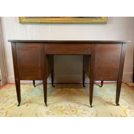 Antiker Inlaid Doppelschreibtisch aus Mahagoni von ca 1900