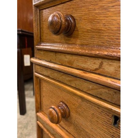 Großer antiker Sockelscheibtisch aus Eichenholz mit Ledereinsatz