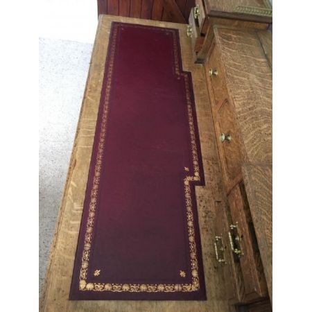 Antiker Eichenholz Sockelschreibtisch von Maple & Co