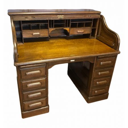 Antiker Roll-Top-Schreibtisch aus Eichenholz von Derby