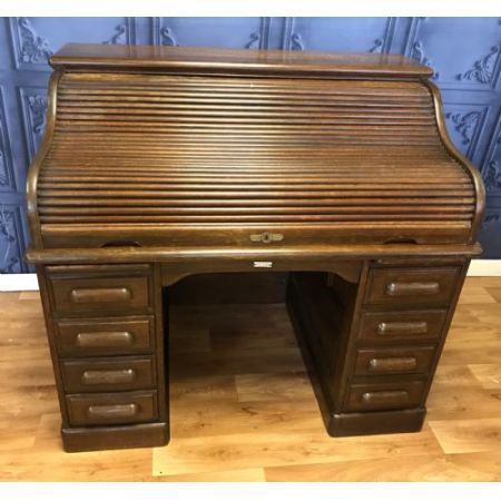 Antiker Roll-Top-Schreibtisch aus Eichenholz von Derby