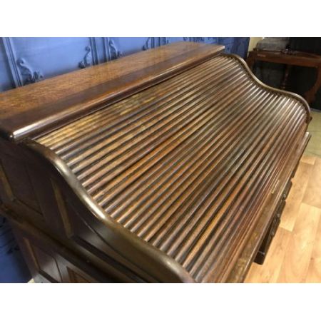 Antiker Roll-Top-Schreibtisch aus Eichenholz von Derby