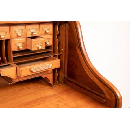 Antiker Roll-Top Mahagoni Schreibtisch von va 1898