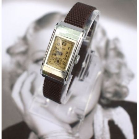 Antike schweizer Art Deco Uhr von Edox