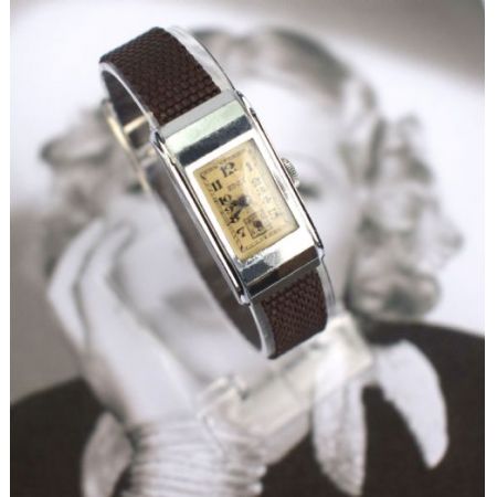 Antike schweizer Art Deco Uhr von Edox