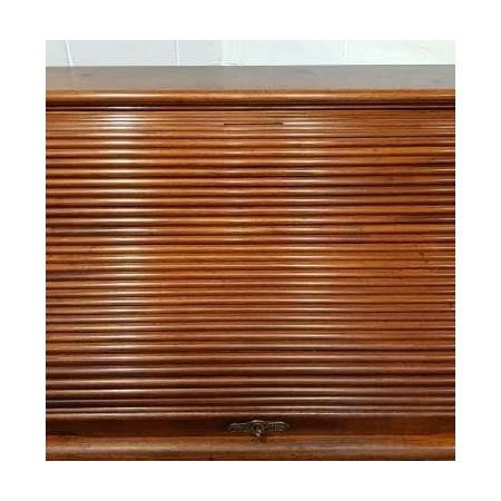 Antiker Roll Top Derby-Schreibtisch aus Nussbaumholz und Eichenholz Massivholz 