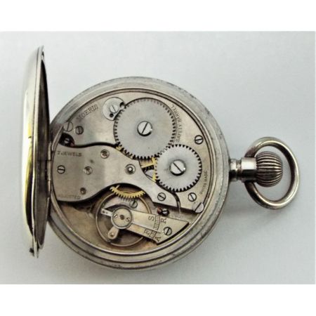 Antike Moeris Taschenuhr/pocket watch mit Gehäuse aus Nickel 1920