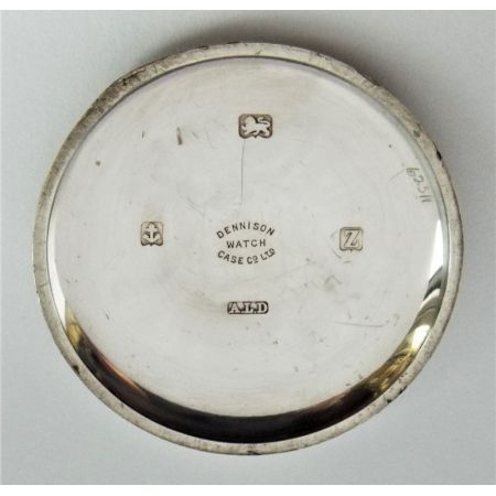 Silberne Arcadia-Taschenuhr von 1924.