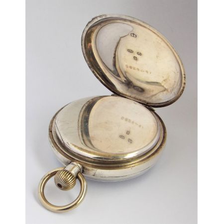 Antike silberne Wickeltaschenuhr von 1919