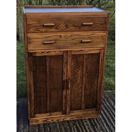 Antiker Nachtschränkchen aus hellem Eichenholz