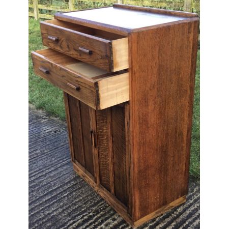 Antiker Nachtschränkchen aus hellem Eichenholz