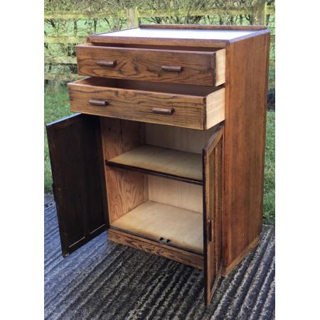 Antiker Nachtschränkchen aus hellem Eichenholz