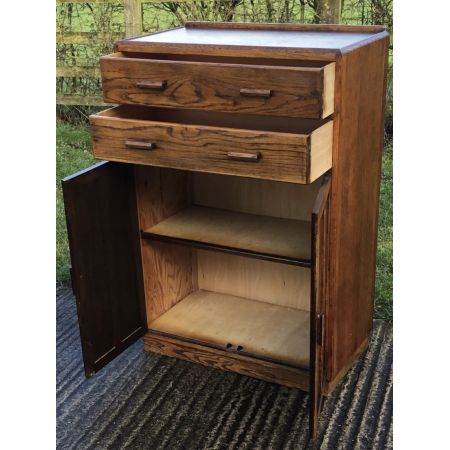 Antiker Nachtschränkchen aus hellem Eichenholz
