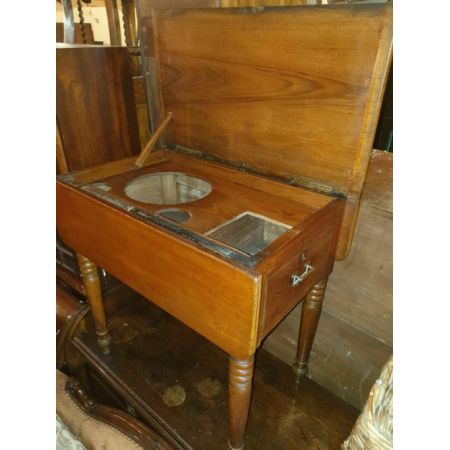 Antiker ungewöhnlicher Teakholz Waschtisch von ca 1880