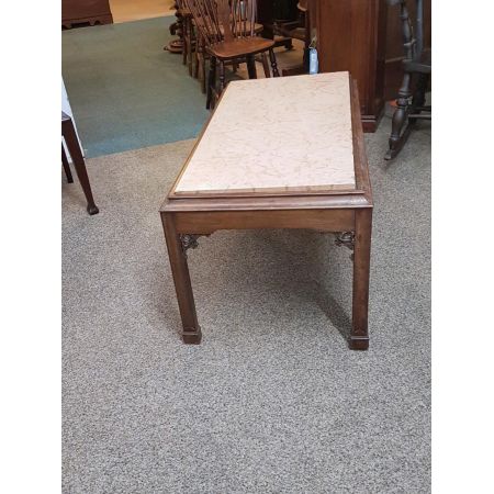Antiker Mahagoni-Marmor Couchtisch