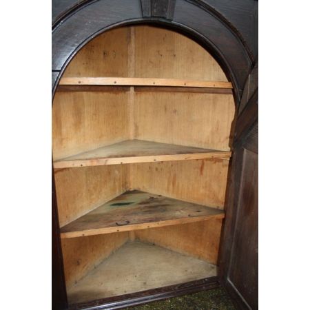 Antiker Eichenholz Eckschrank