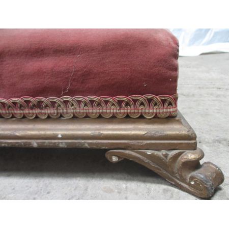 Antiker quadratischer Fußschemel aus dem 19. Jahrhundert