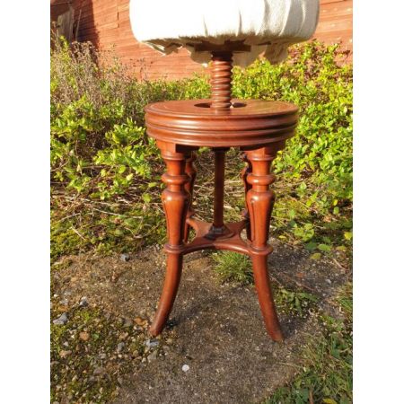 Antiker Regency Klavier-/Drehhocker aus Mahagoni Massivholz