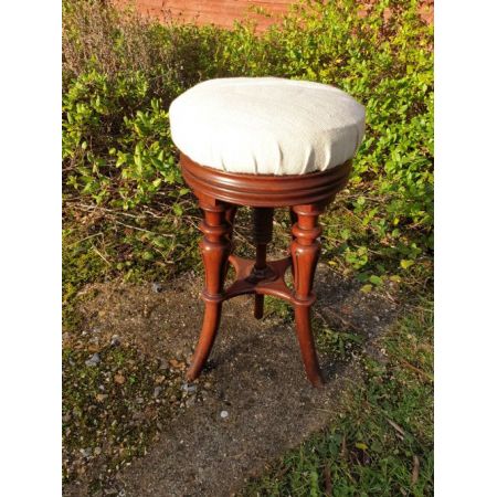 Antiker Regency Klavier-/Drehhocker aus Mahagoni Massivholz