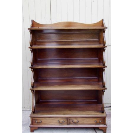 Antikes offenes Waterfall Bücherregal aus Mahagoni