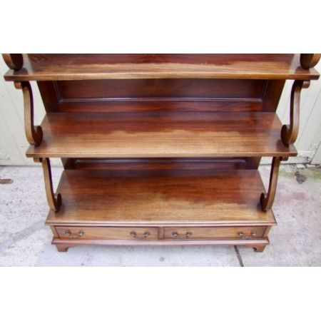 Antikes offenes Waterfall Bücherregal aus Mahagoni