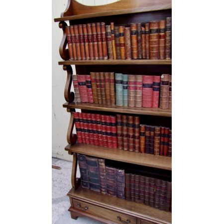 Antikes offenes Waterfall Bücherregal aus Mahagoni