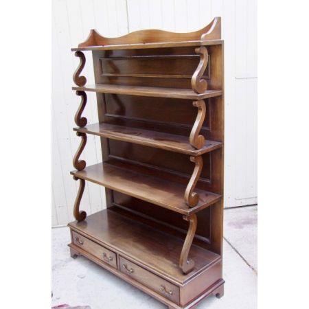 Antikes offenes Waterfall Bücherregal aus Mahagoni