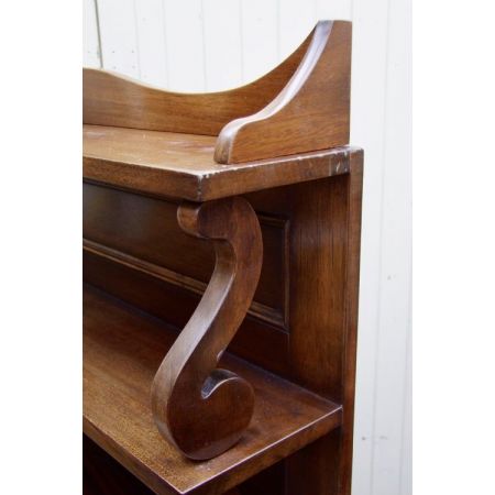 Antikes offenes Waterfall Bücherregal aus Mahagoni